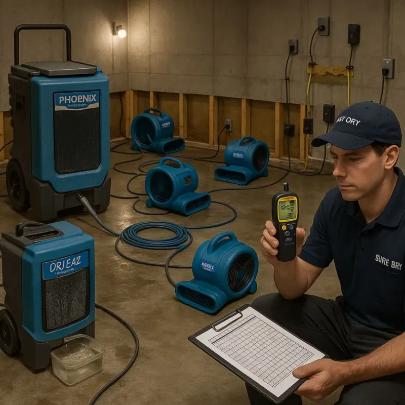Structural Drying and Dehumidification process in Bajadero, PR
